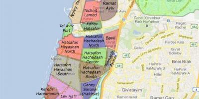 Tel Aviv bairros mapa