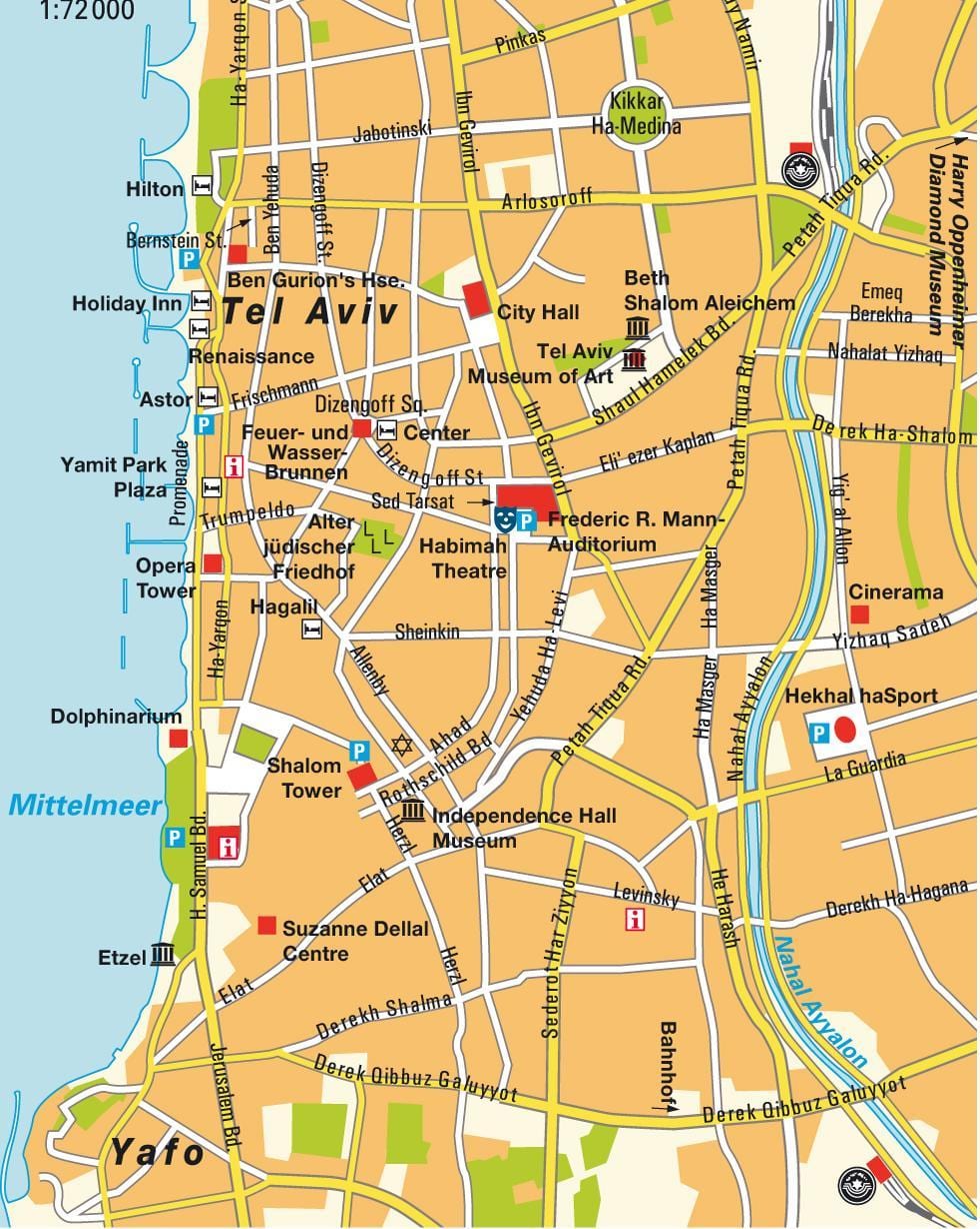 mapa de Tel Aviv área