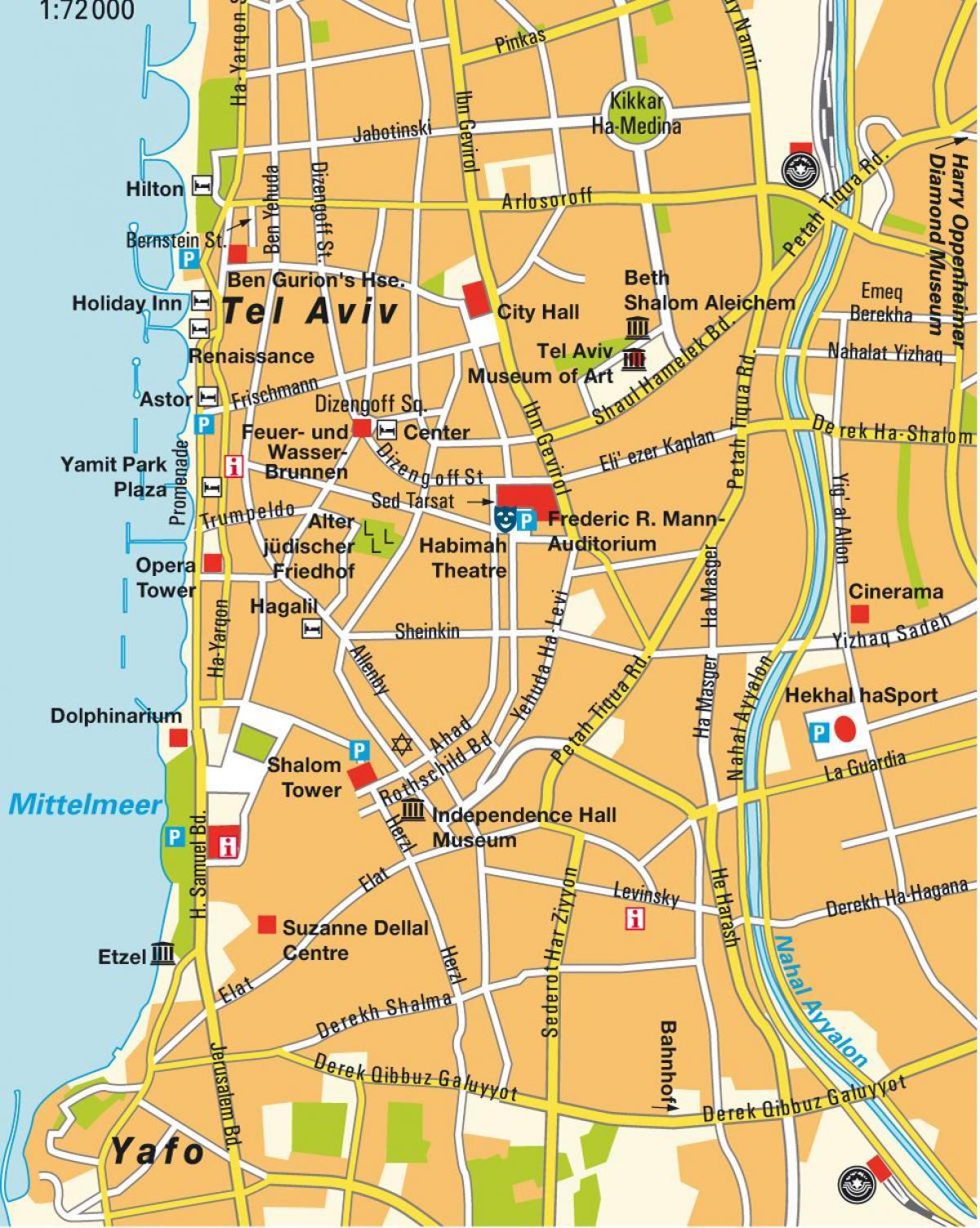mapa de Tel Aviv área