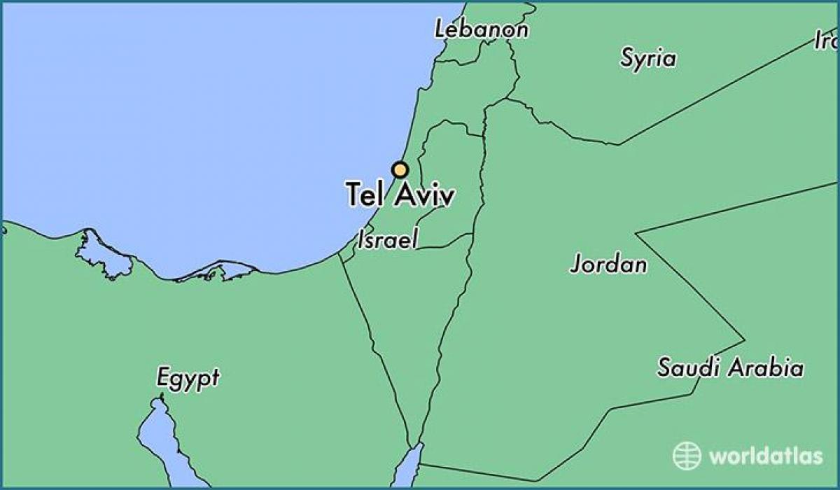 No mapa de Tel Aviv