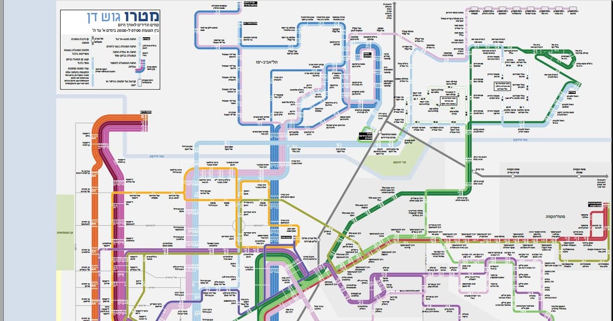 ônibus mapa de Tel Aviv