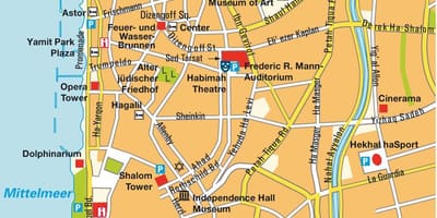 Mapa de Tel Aviv área