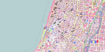 Mapa da praça rabin em Tel Aviv