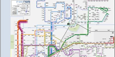 Ônibus mapa de Tel Aviv