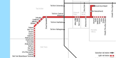 Tel Aviv mapa do metropolitano